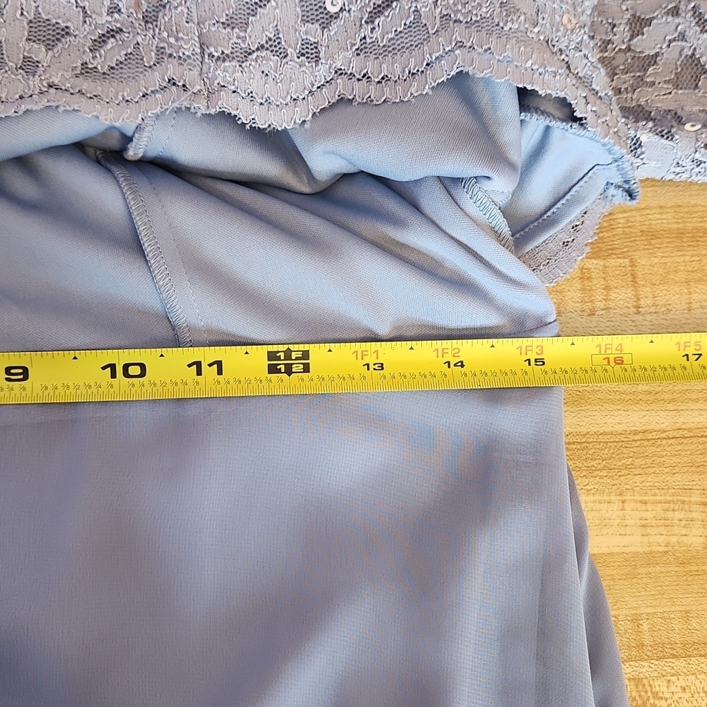 ALEX EVENINGS Long Gown Sequin Lace Bodice & Chifon Skirt, 8P - Picture 8 of 16